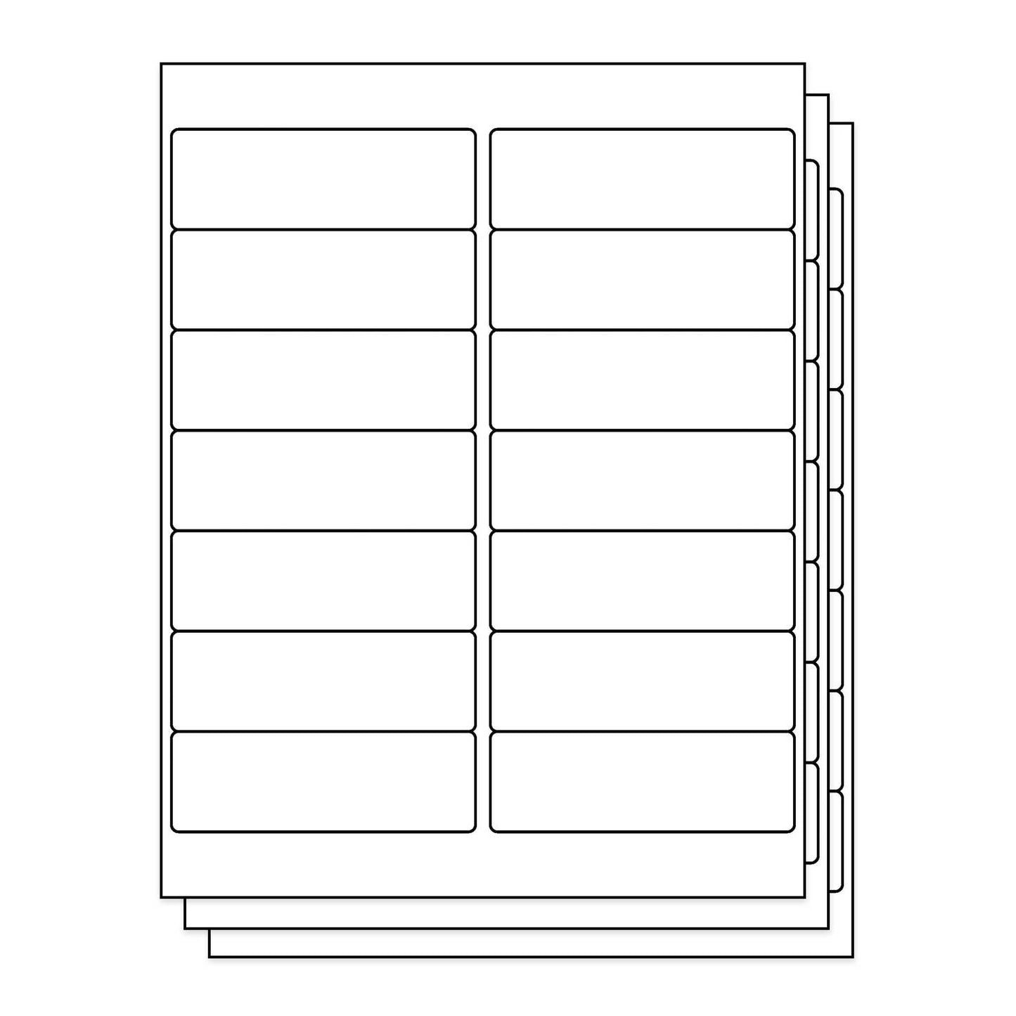 14UP | 4 x 1.33 inch Blank Rectangle Labels - 14 Labels per Sheet