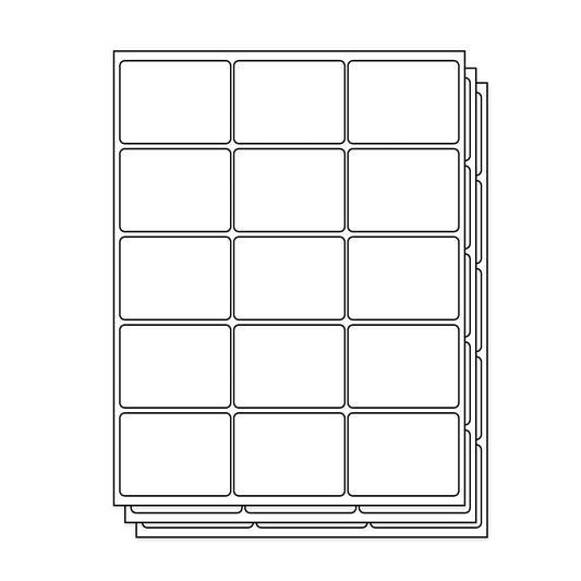 15UP | 2.625 x 2 inch Blank Rectangle Labels  - 15  Labels per Sheet