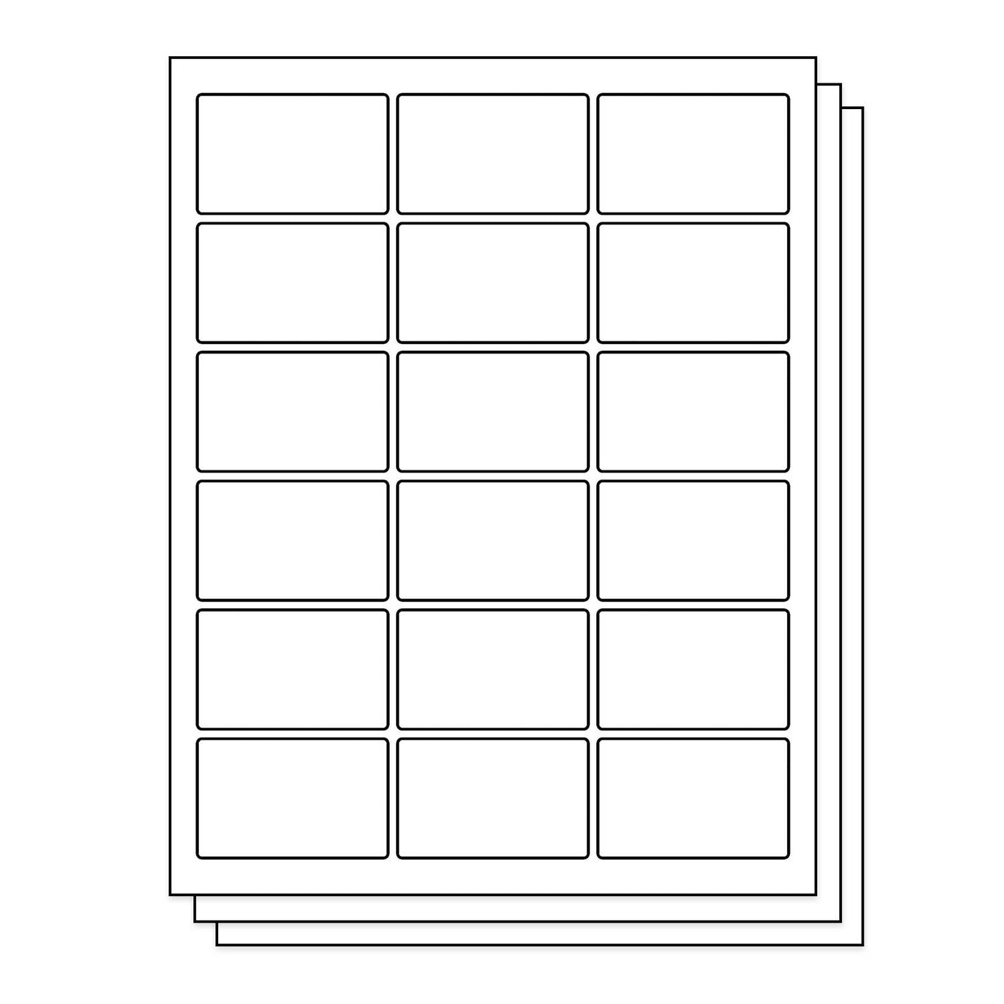 18UP | 2.5 x 1.563 inch Blank  Rectangle Labels - 18 Labels per Sheet