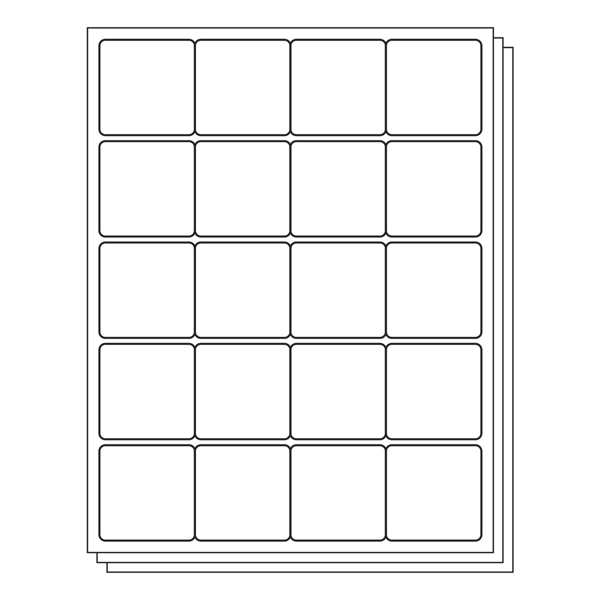 Ubl Labels 20UP | 2 x 2 inch Blank Rectangle Labels - 20 Labels per Sheet ...