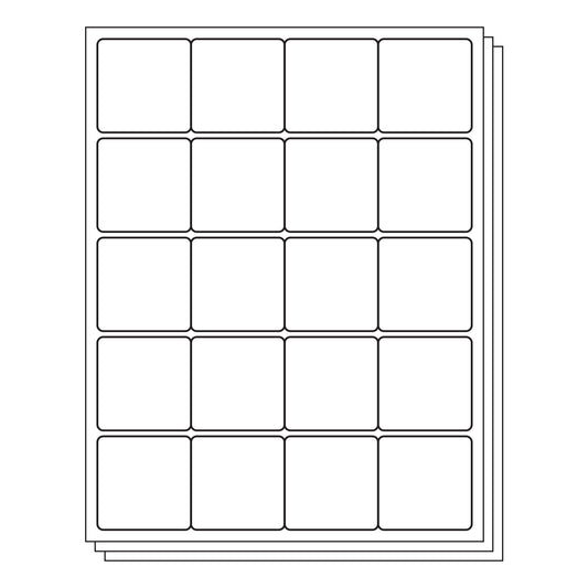 20UP | 2 x 2 inch Blank Rectangle Labels - 20 Labels per Sheet