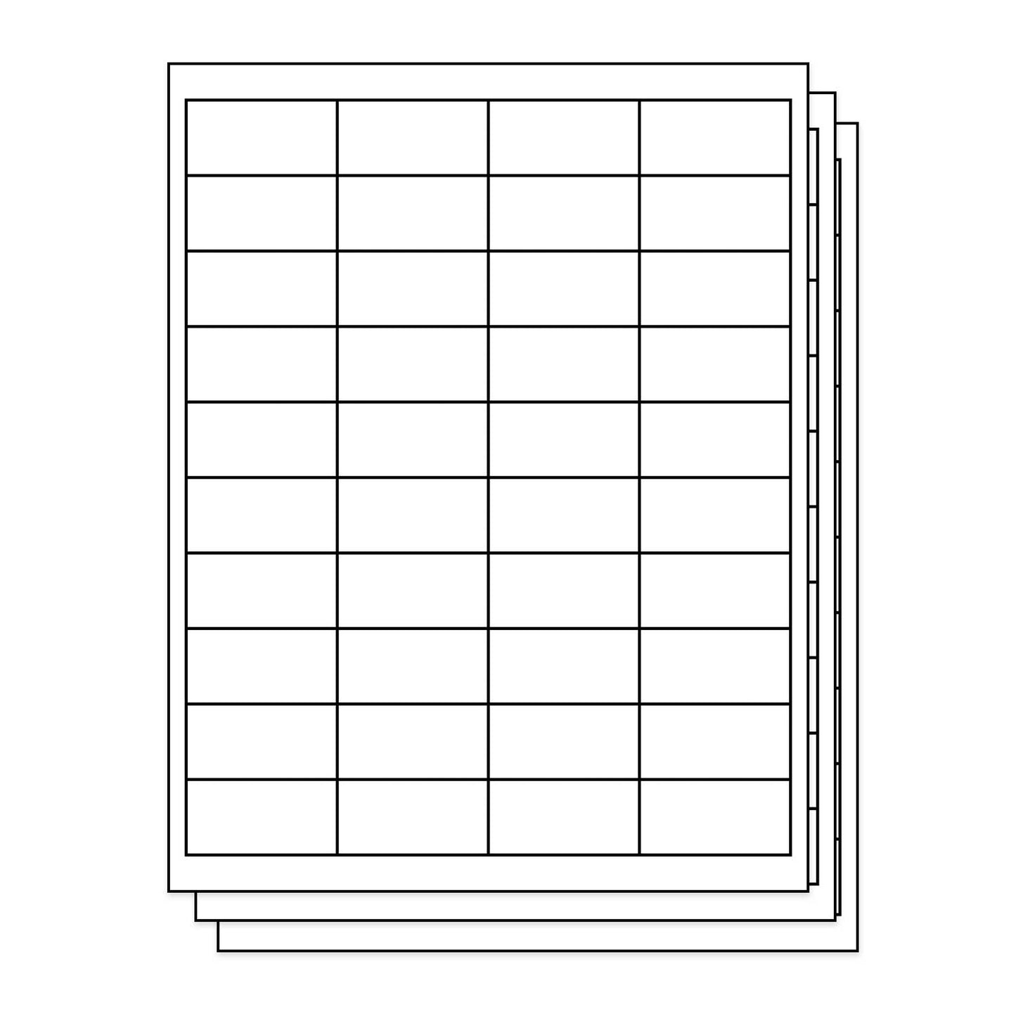 40UP | 2 x 1 inch Blank Rectangle Labels - 40 Labels per Sheets