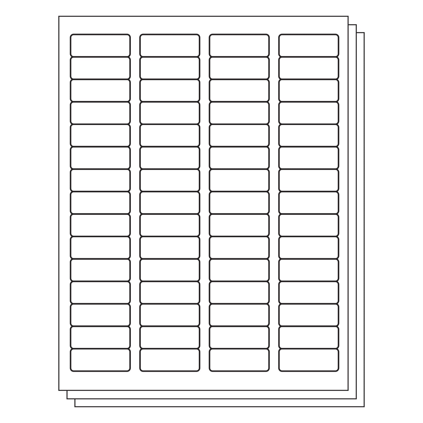60UP | 1.75 x 0.66 inch Blank Rectangle Labels - 60 Labels per Sheet