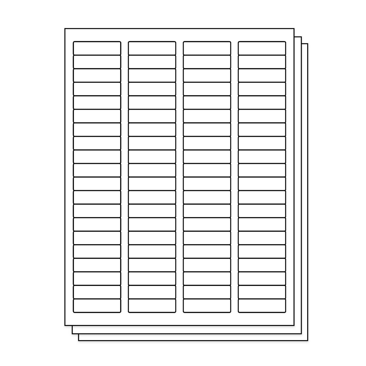 80UP | 1.75 x 0.5 inch Blank Rectangle Labels - 80 Labels per Sheets