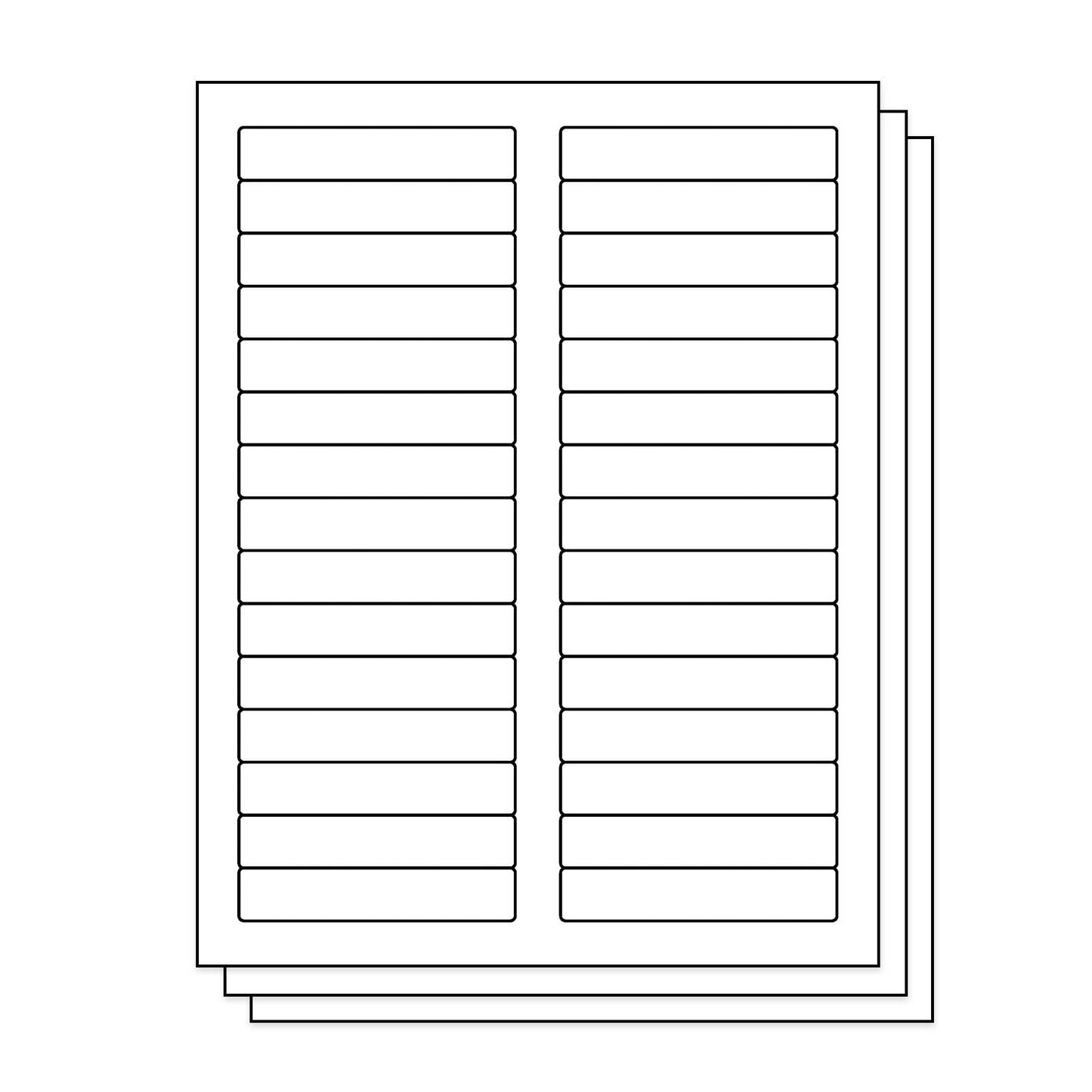 30UP | 3.4375 x 0.65625 inch Blank Rectangle Labels - 30 Labels per Sheet