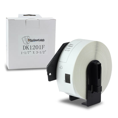 1-1/7 x 3-1/2 inch | Brother DK-1201 Compatible - 1 Roll With Permanent Cartridge