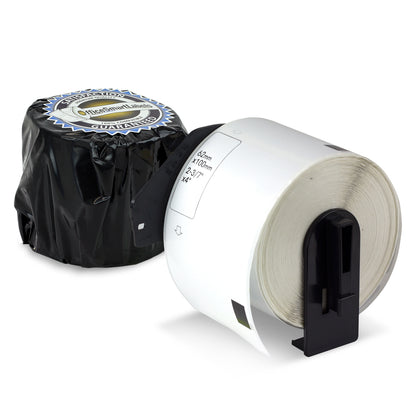 2-3/7 x 4 inch | Brother DK-1202 Compatible - 1 Roll With Permanent Cartridge