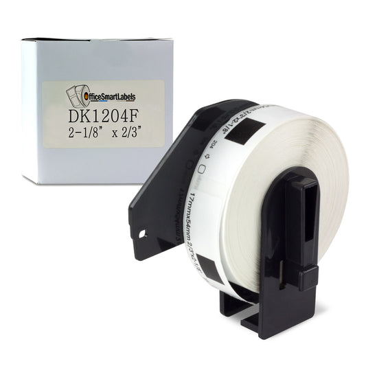 2-1/8 x 2/3 inch | Brother DK-1204 Compatible - 1 Roll With Permanent Cartridge