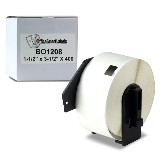 1-1/2 x 3-1/2 inch | Brother DK-1208 Compatible - 1 Roll With Permanent Cartridge