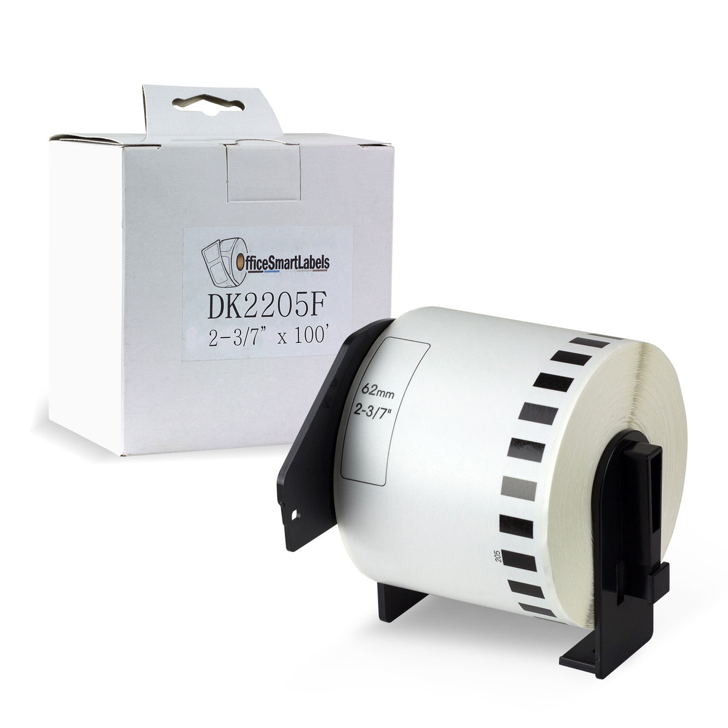 2-3/7 inch x 100 ft. | Brother DK-2205 Compatible - 1 Roll With Cartridge