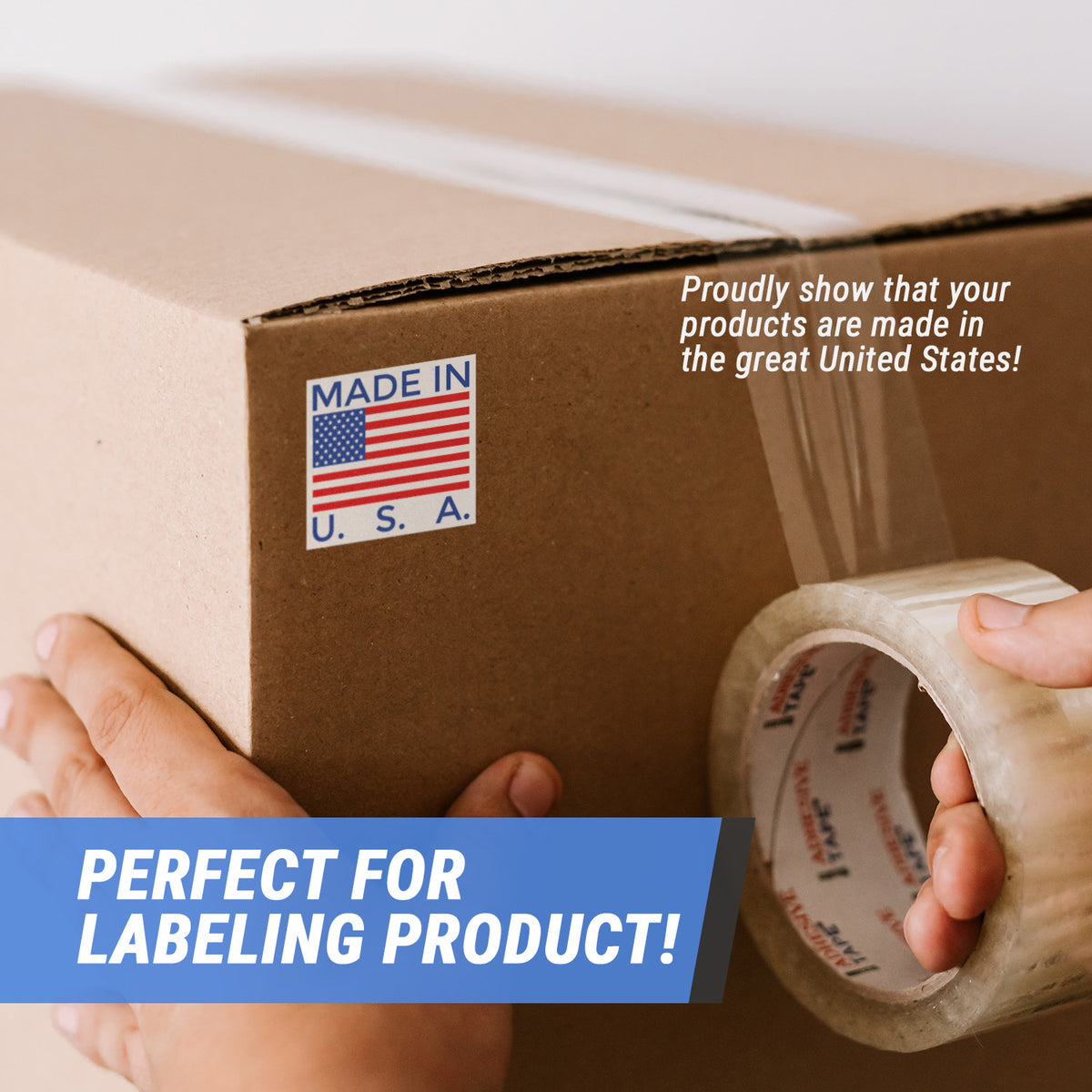 Us Commerce Sticker 1 x 1 inch | Retail & Sales: Made in USA Stickers – OfficeSmartLabels