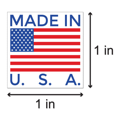 1 x 1 inch | Retail & Sales: Made in USA Stickers