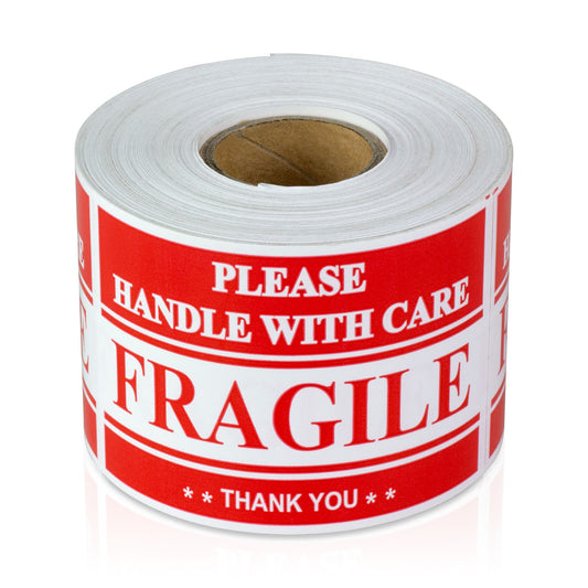 3 x 2 inch | Shipping & Handling: Fragile Stickers - Please Handle with Care