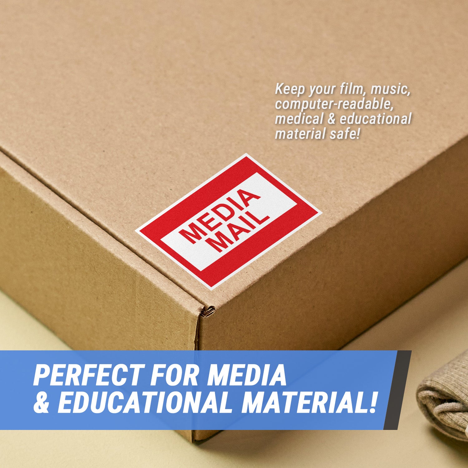 3 x 2 inch | Shipping & Handling: Media Mail Stickers – OfficeSmartLabels