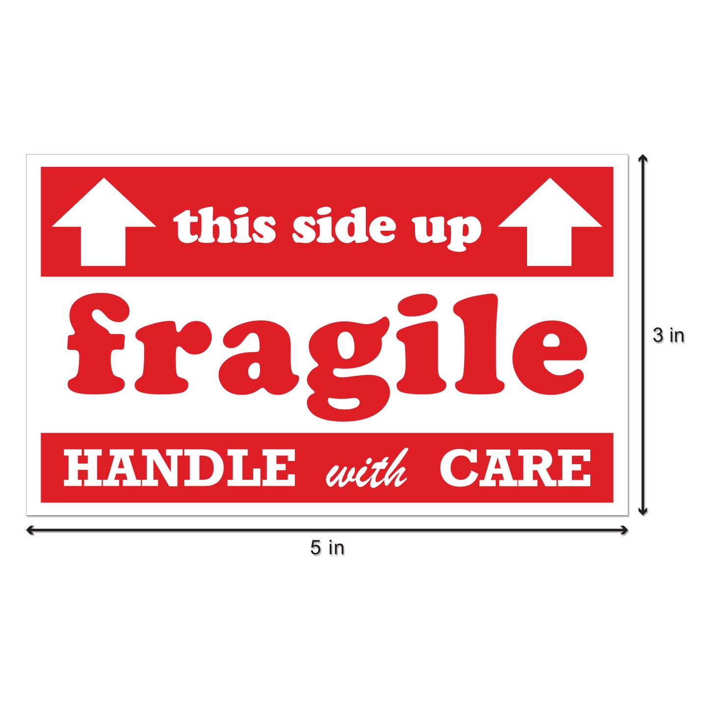 5 x 3 inch | Shipping & Handling: Fragile, Handle With Care Stickers