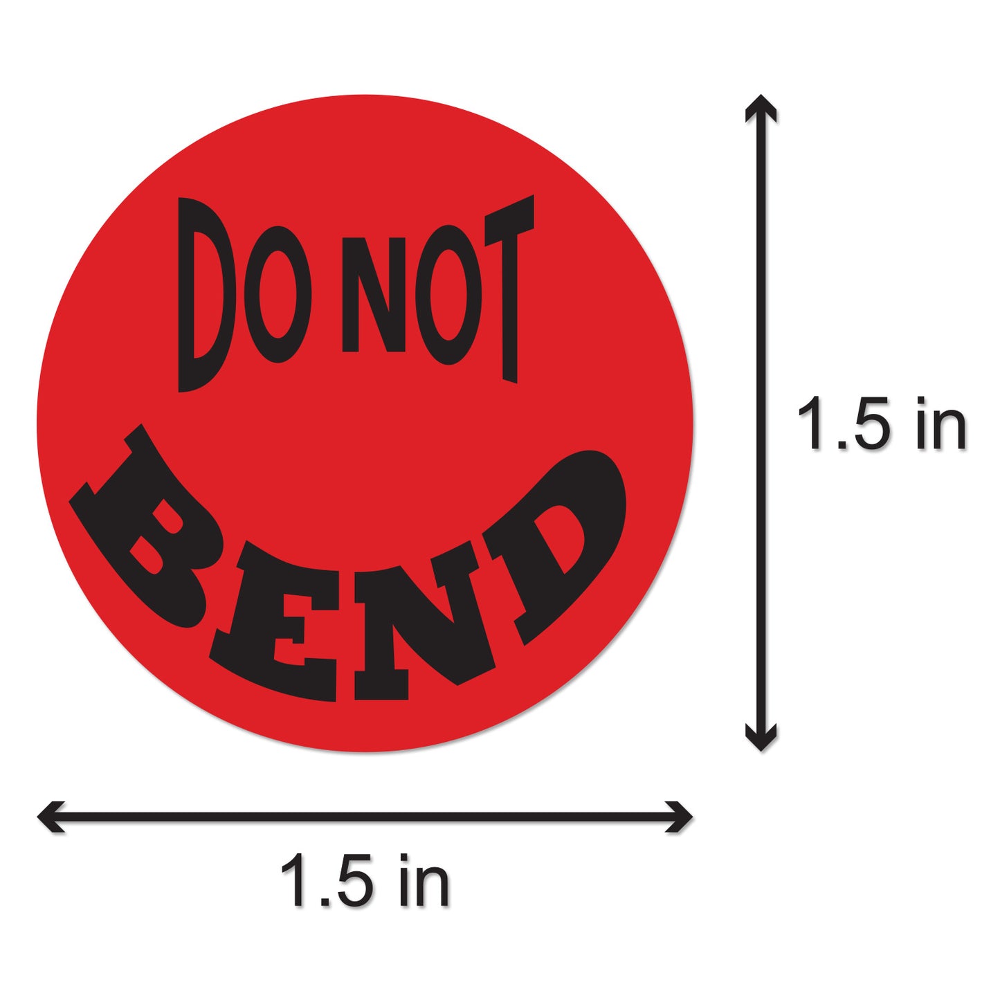 1.5 inch | Shipping & Handling: Do Not Bend Stickers