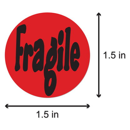 1.5 inch | Shipping & Handling: Fragile Stickers