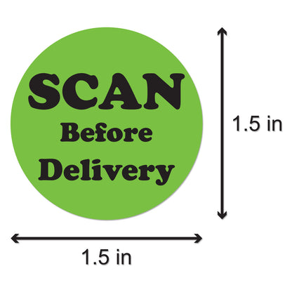 1.5 inch | Scan Before Delivery Stickers