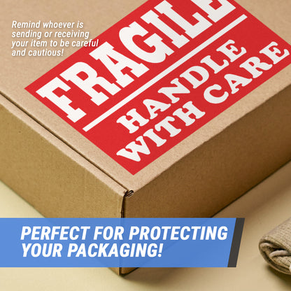 6 x 4 inch | Shipping & Handling: Fragile Handle With Care Stickers