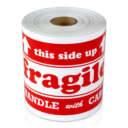 6 x 4 inch | Shipping & Handling: Fragile Handle With Care Stickers / This Side Up Stickers
