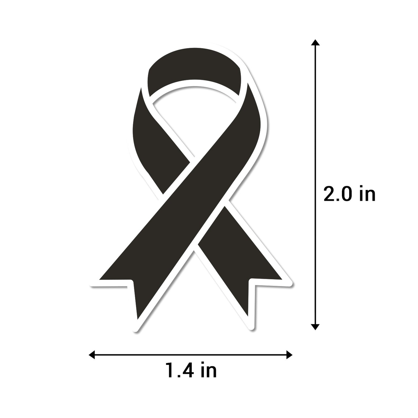 2.2 x 1.6 inch | Awareness: Melanoma & POW/MIA Awareness Ribbon Stickers