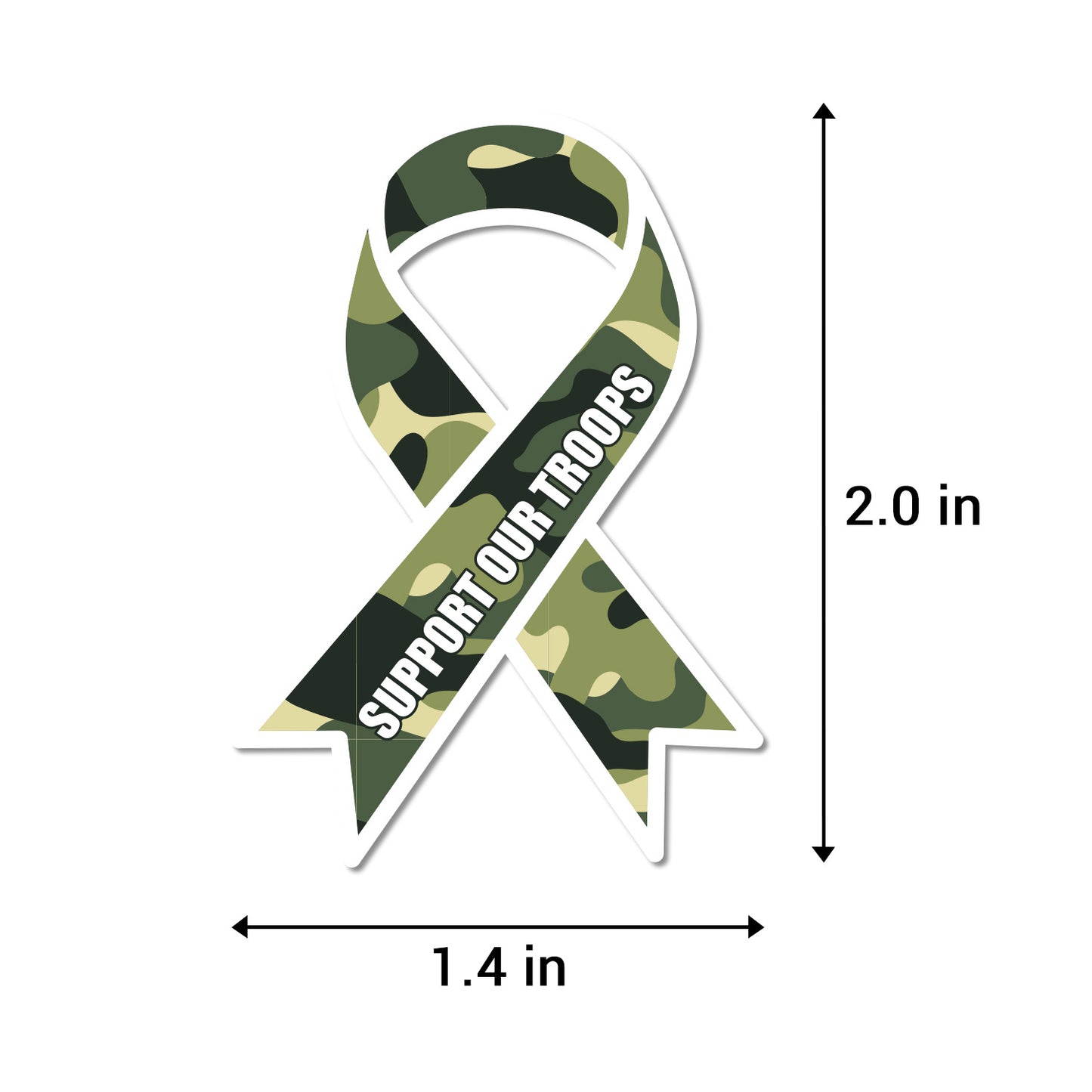 2.2 x 1.6 inch | Awareness: Support the Troops Awareness Ribbon Stickers