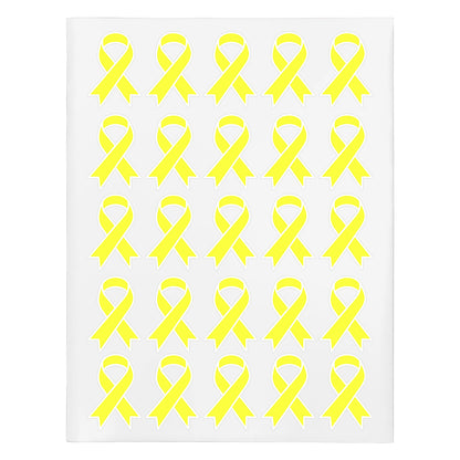 2.2 x 1.6 inch | Awareness: Fluorescent Yellow Awareness Ribbon Sticker