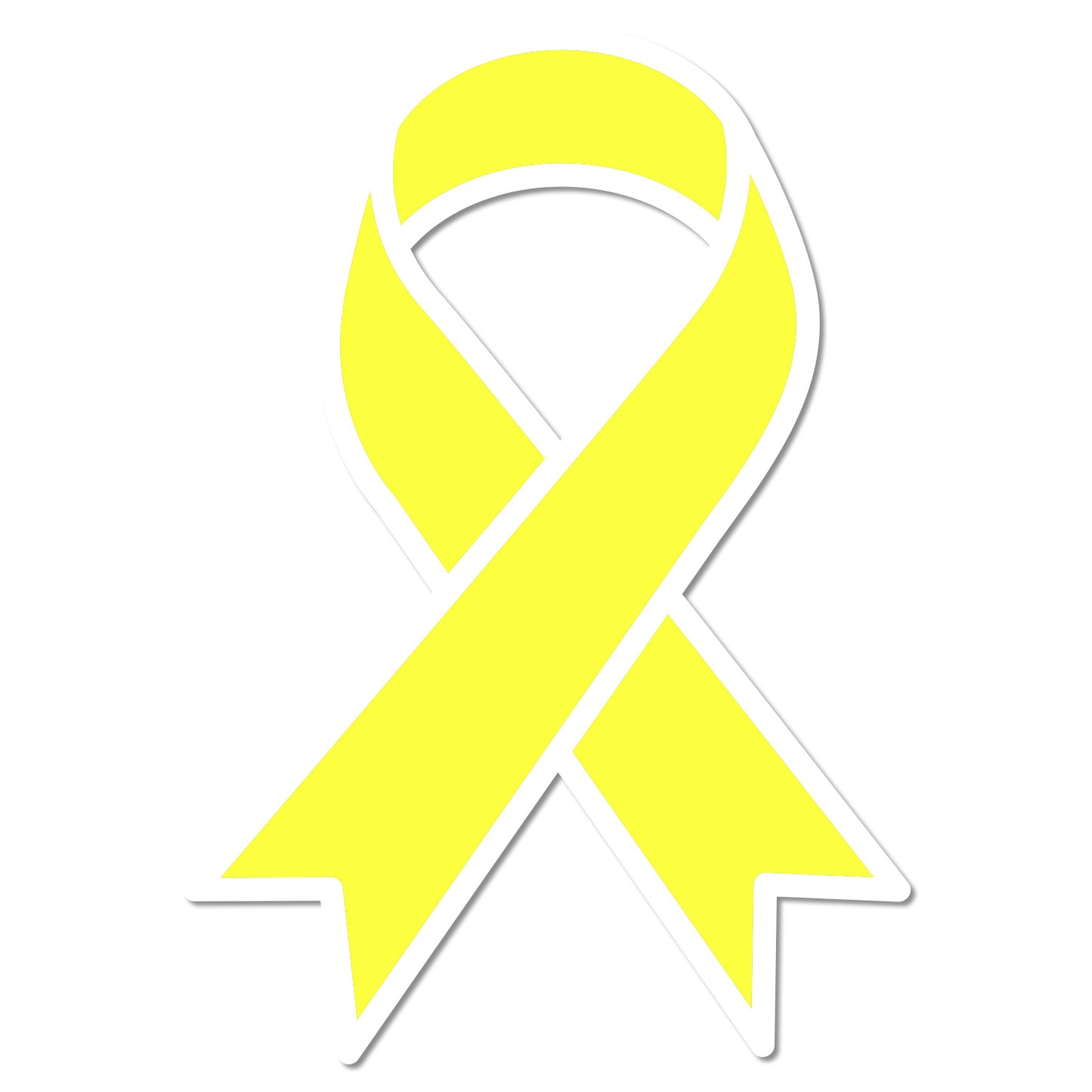 2.2 x 1.6 inch | Awareness: Fluorescent Yellow Awareness Ribbon Sticker