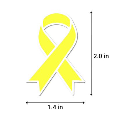 2.2 x 1.6 inch | Awareness: Fluorescent Yellow Awareness Ribbon Sticker
