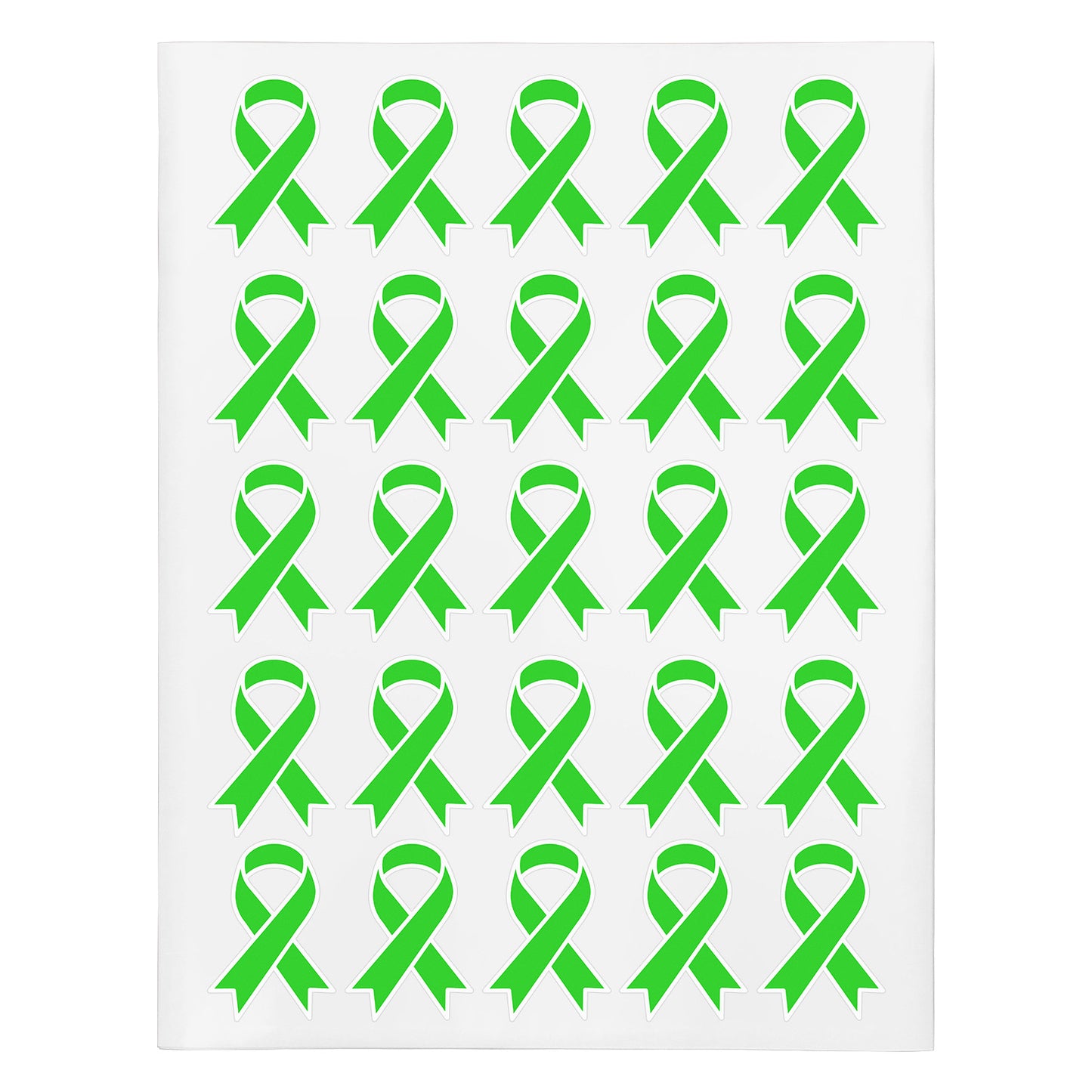 2.2 x 1.6 inch | Awareness: Fluorescent Green Awareness Ribbon Stickers