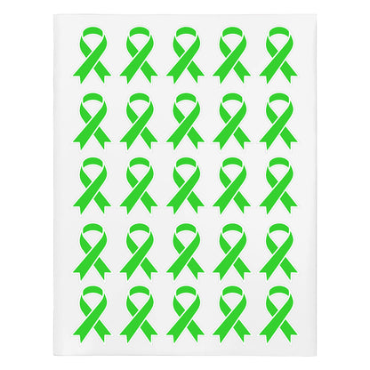 2.2 x 1.6 inch | Awareness: Fluorescent Green Awareness Ribbon Stickers