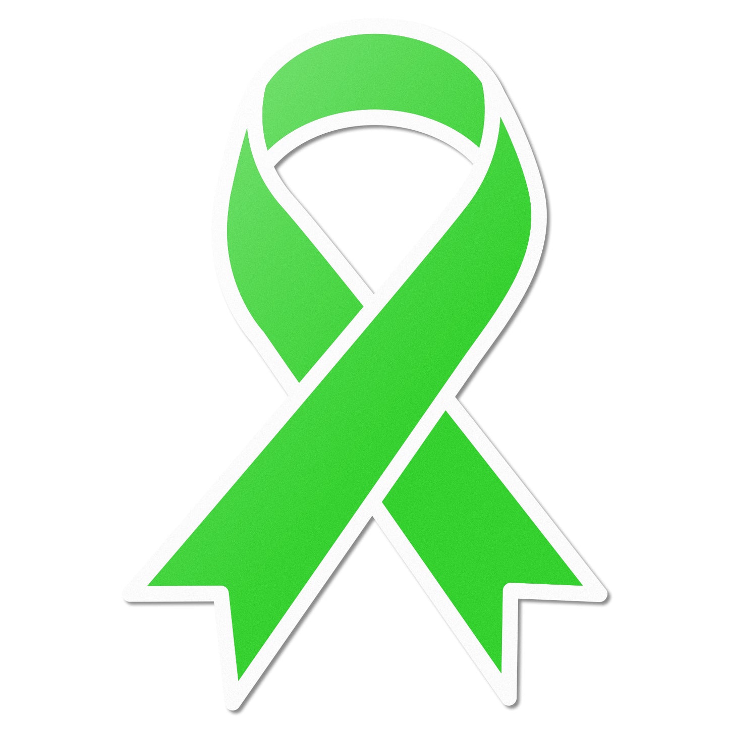 2.2 x 1.6 inch | Awareness: Fluorescent Green Awareness Ribbon Stickers