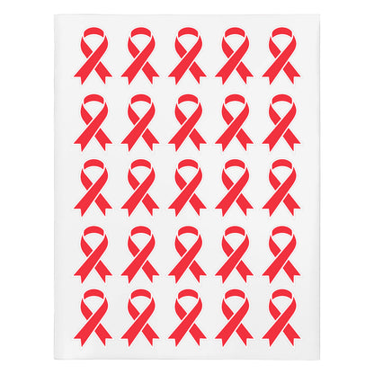 2.2 x 1.6 inch | Awareness: Fluorescent Red Awareness Ribbon Stickers
