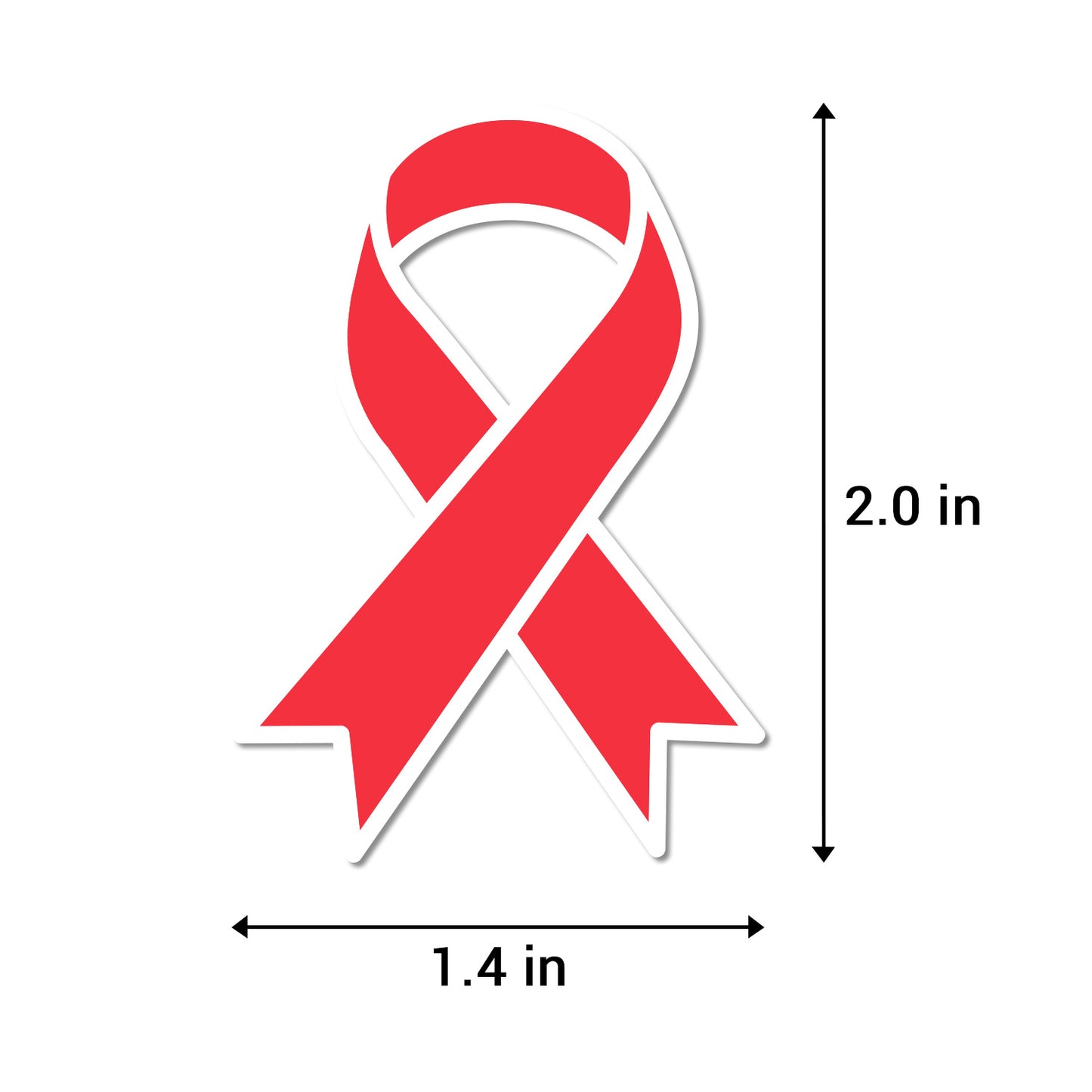 2.2 x 1.6 inch | Awareness: Fluorescent Red Awareness Ribbon Stickers