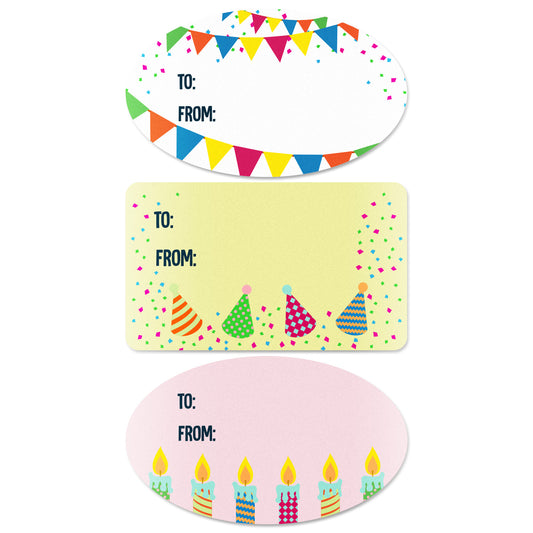 2.5 x 1.5 inch | Birthday Gift Tag Stickers (3 Designs)