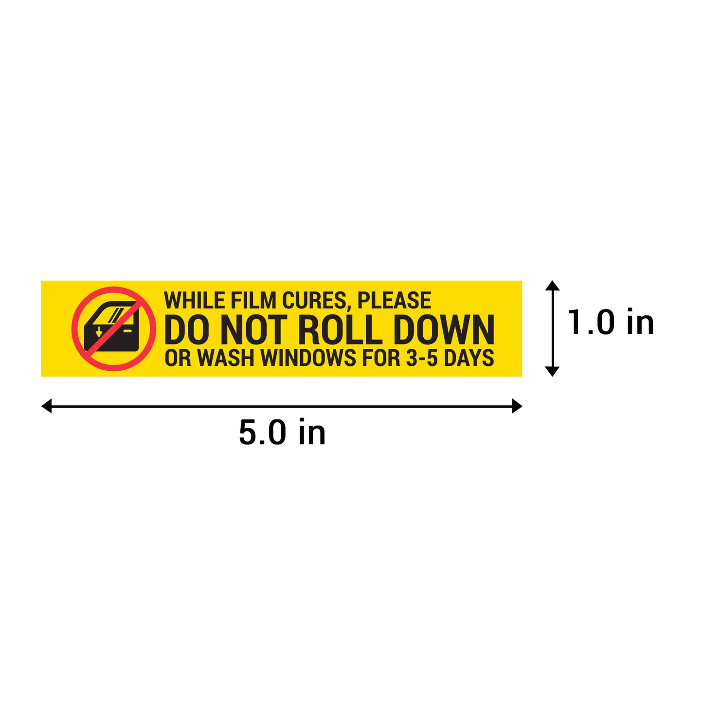 5 x 1 inch | Caution & Warning: Do Not Roll Down Window Stickers ...