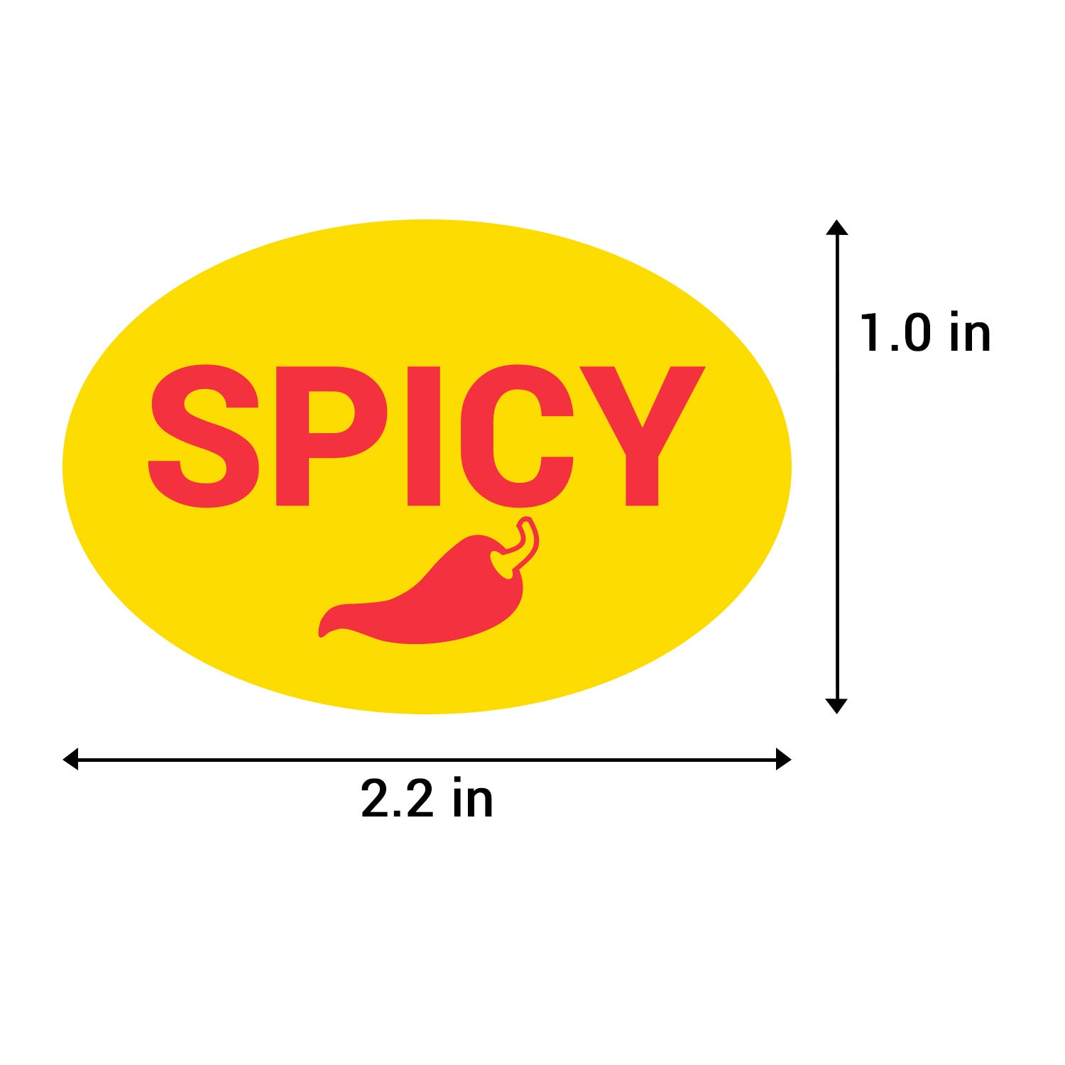 1 Inch Food 2.2 x 1 inch | Food Labeling: Spicy Stickers / Spicy Food Labels ...