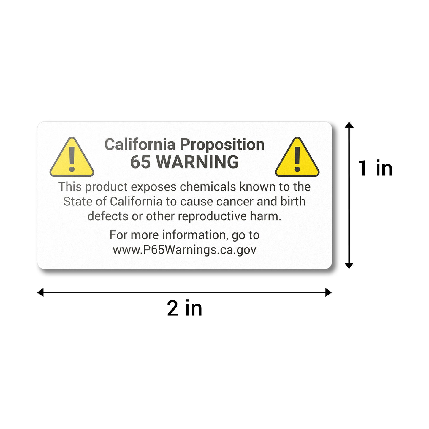2 x 1 inch | Warning & Caution: California Proposition 65 Warning Stic ...