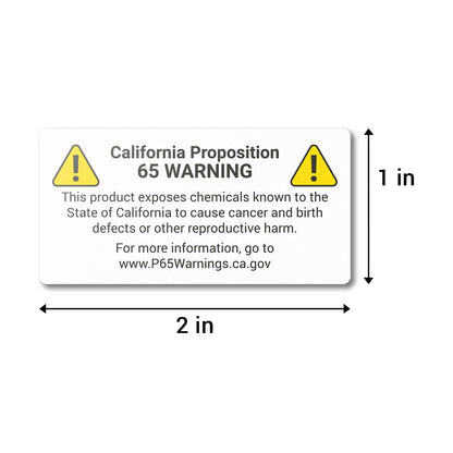 2 x 1 inch | Warning & Caution: California Proposition 65 Warning Stickers