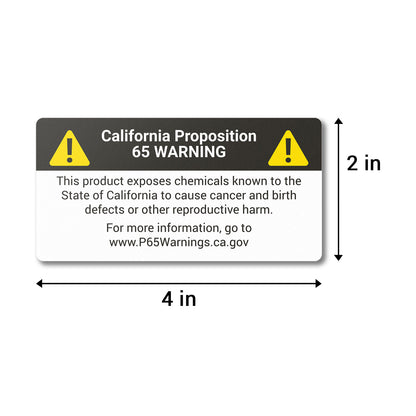 4 x 2 inch | Warning & Caution: California Proposition 65 Warning Stickers
