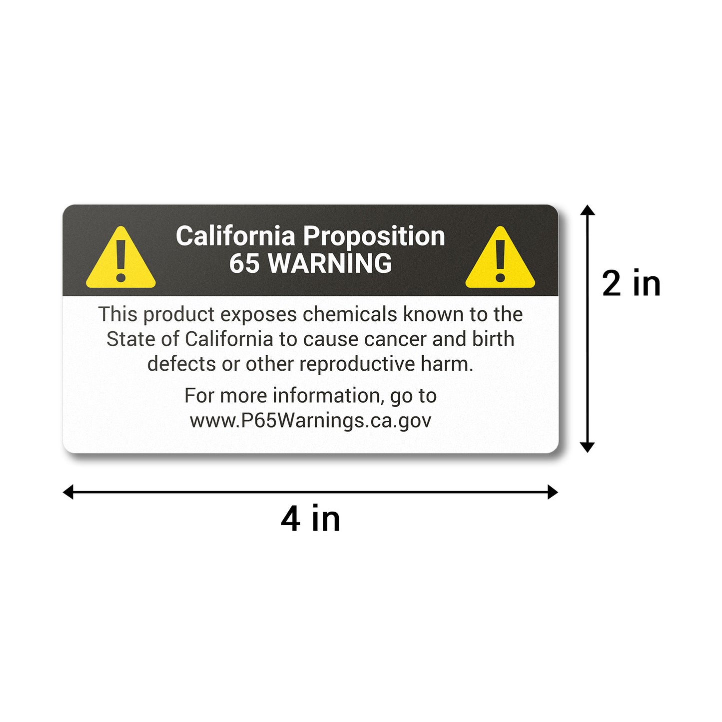 4 x 2 inch | Warning & Caution: California Proposition 65 Warning Stickers