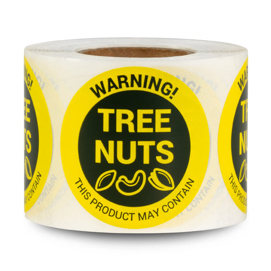 1.5 inch | Food Allergen: Warning! May Contain Tree Nuts Stickers