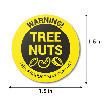1.5 inch | Food Allergen: Warning! May Contain Tree Nuts Stickers