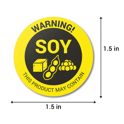 1.5 inch | Food Allergen: Warning! May Contain SOY Stickers