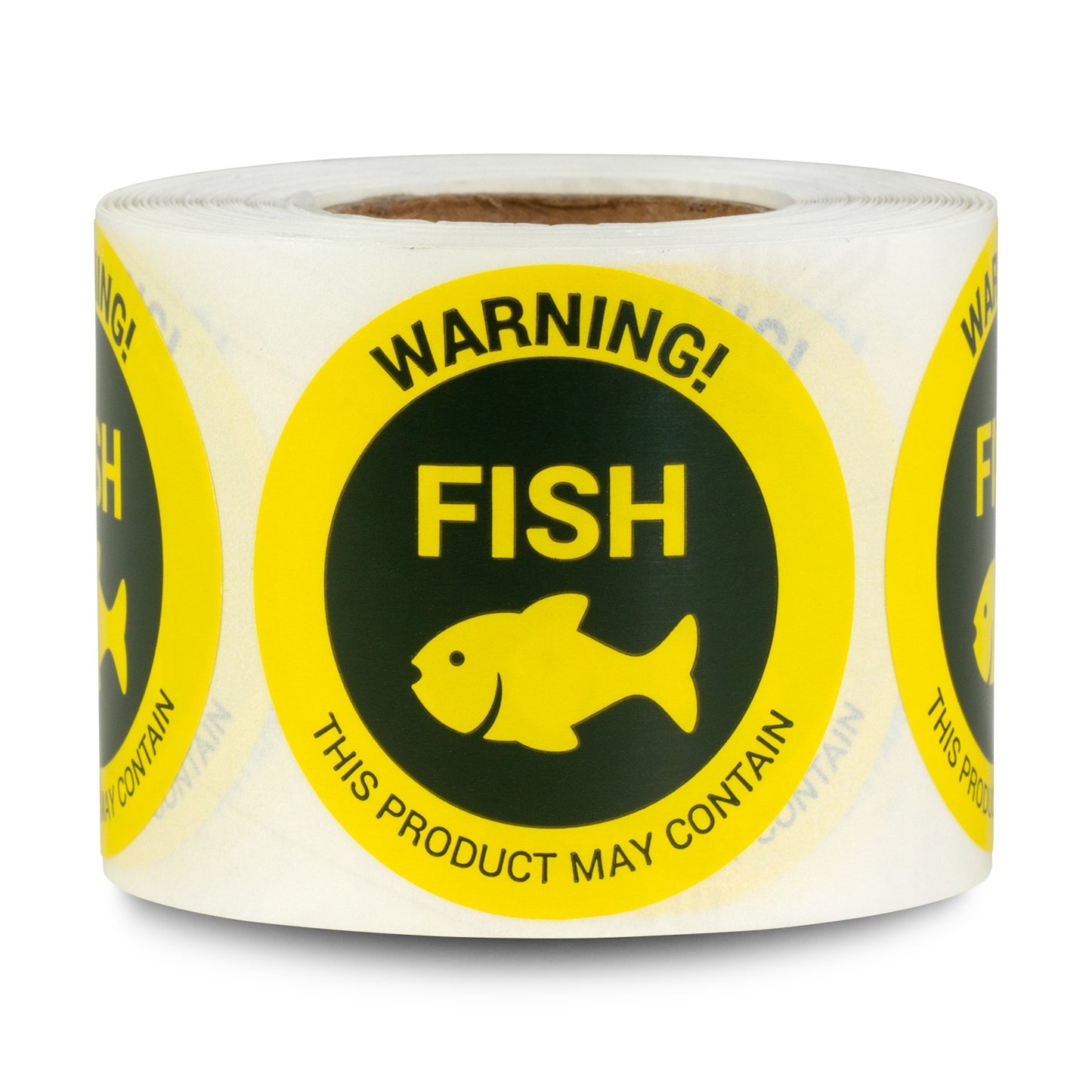 1.5 inch | Food Allergen: Warning! May Contain FISH Stickers ...