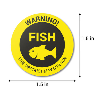 1.5 inch | Food Allergen: Warning! May Contain FISH Stickers