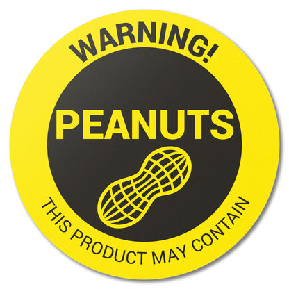 1.5 inch | Food Allergen: Warning! May Contain PEANUTS Stickers
