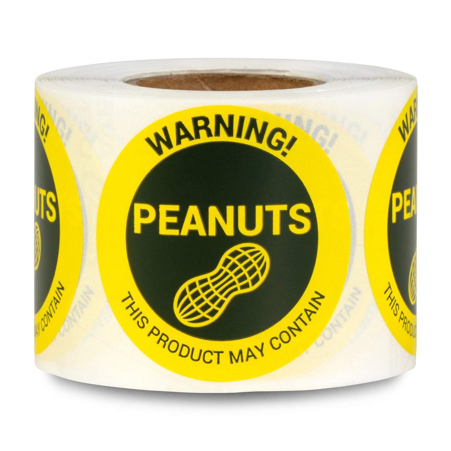 Warning Contains Label 1.5 inch | Food Allergen: Warning! May Contain PEANUTS Stickers ...