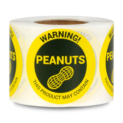 1.5 inch | Food Allergen: Warning! May Contain PEANUTS Stickers