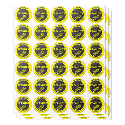 1.5 inch | Food Allergen: Warning! May Contain PEANUTS Stickers